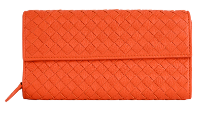 Bottega Veneta Continental Wallet, &pound;230, Accessories, Orange, Leather, Front view
